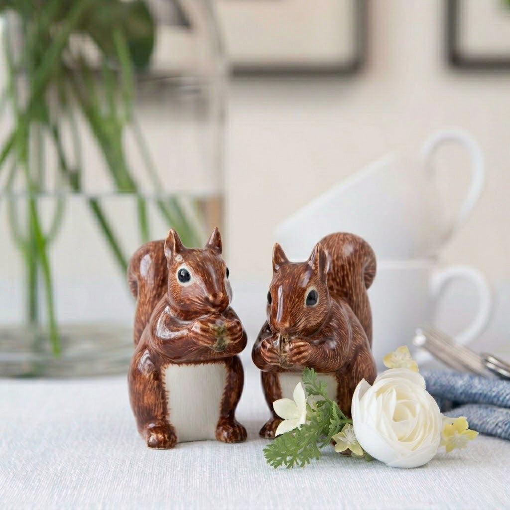 Quail Ceramics Squirrel Salt & Pepper Shakers