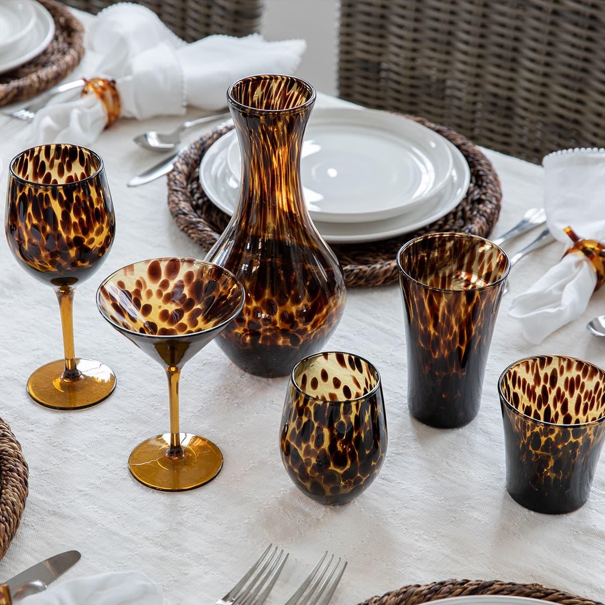 Juliska Puro Stemless Wine Glass - Tortoiseshell