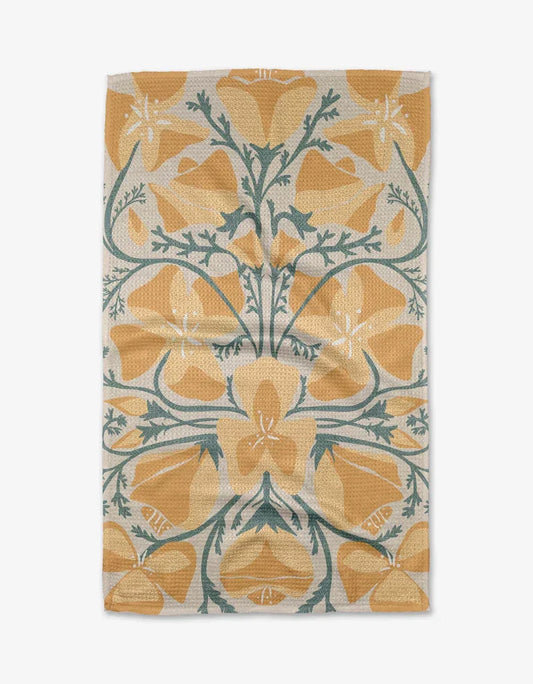 Geometry Golden Poppy Kitchen Tea Towel - Marcel’s Culinary Experience