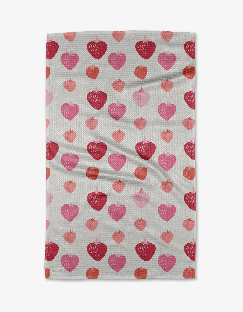 Geometry Pink Strawberries Kitchen Tea Towel - Marcel’s Culinary Experience