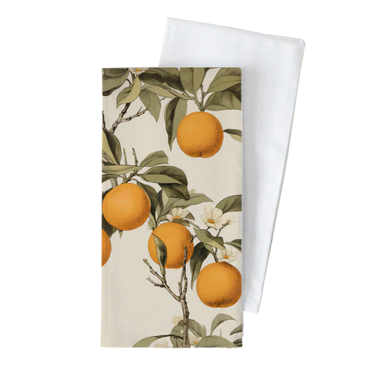 Vintage Oranges Tea Towel - Stonewashed Cotton