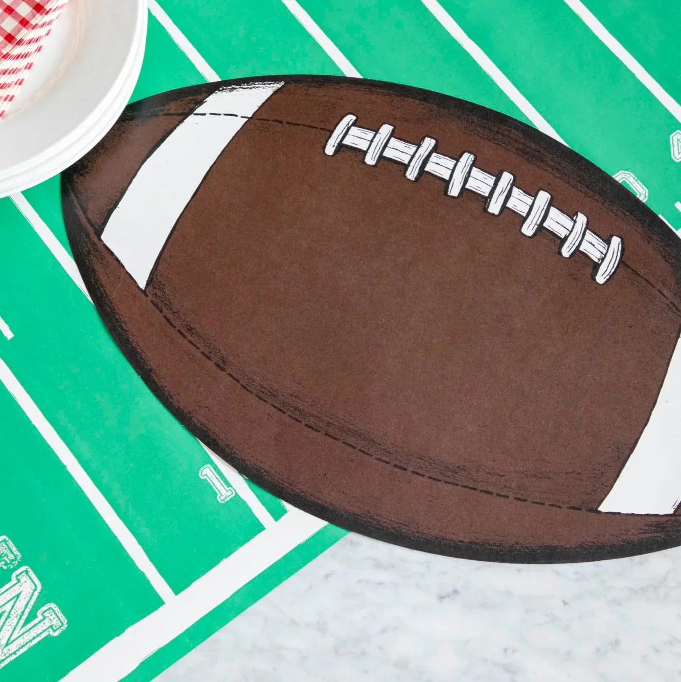 Hester and Cook Die-cut Football Placemat - Marcel’s Culinary Experience