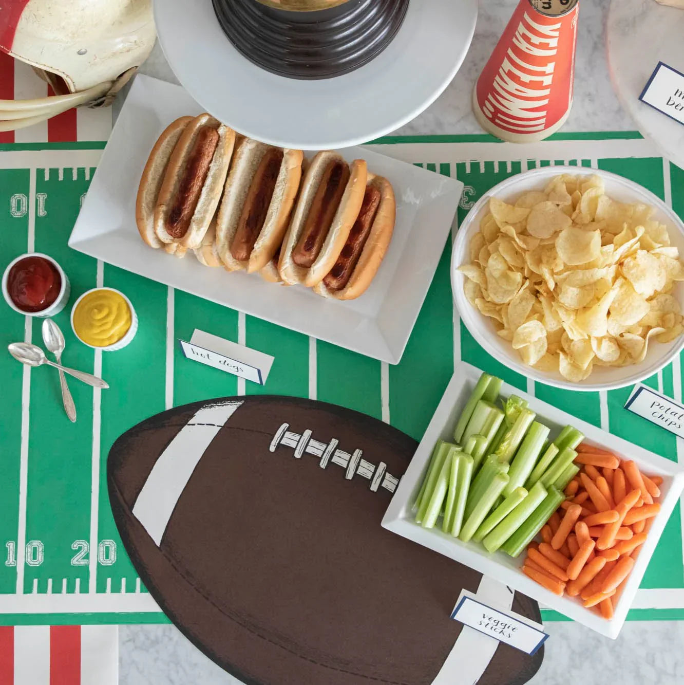 Hester and Cook Die-cut Football Placemat - Marcel’s Culinary Experience