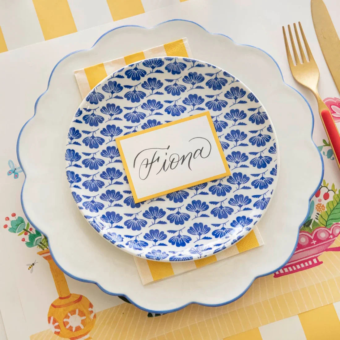 Hester & Cook Marigold Classic Stripe Cocktail Napkin