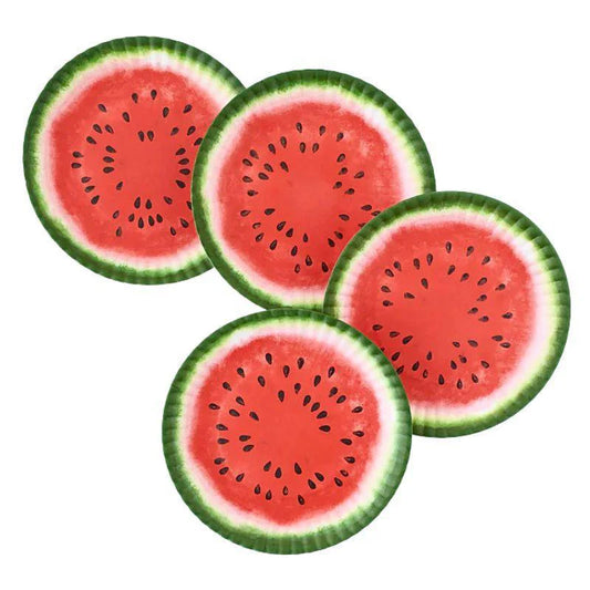 Watermelon Paper Plate 4 Asst Melamine- Set of 4