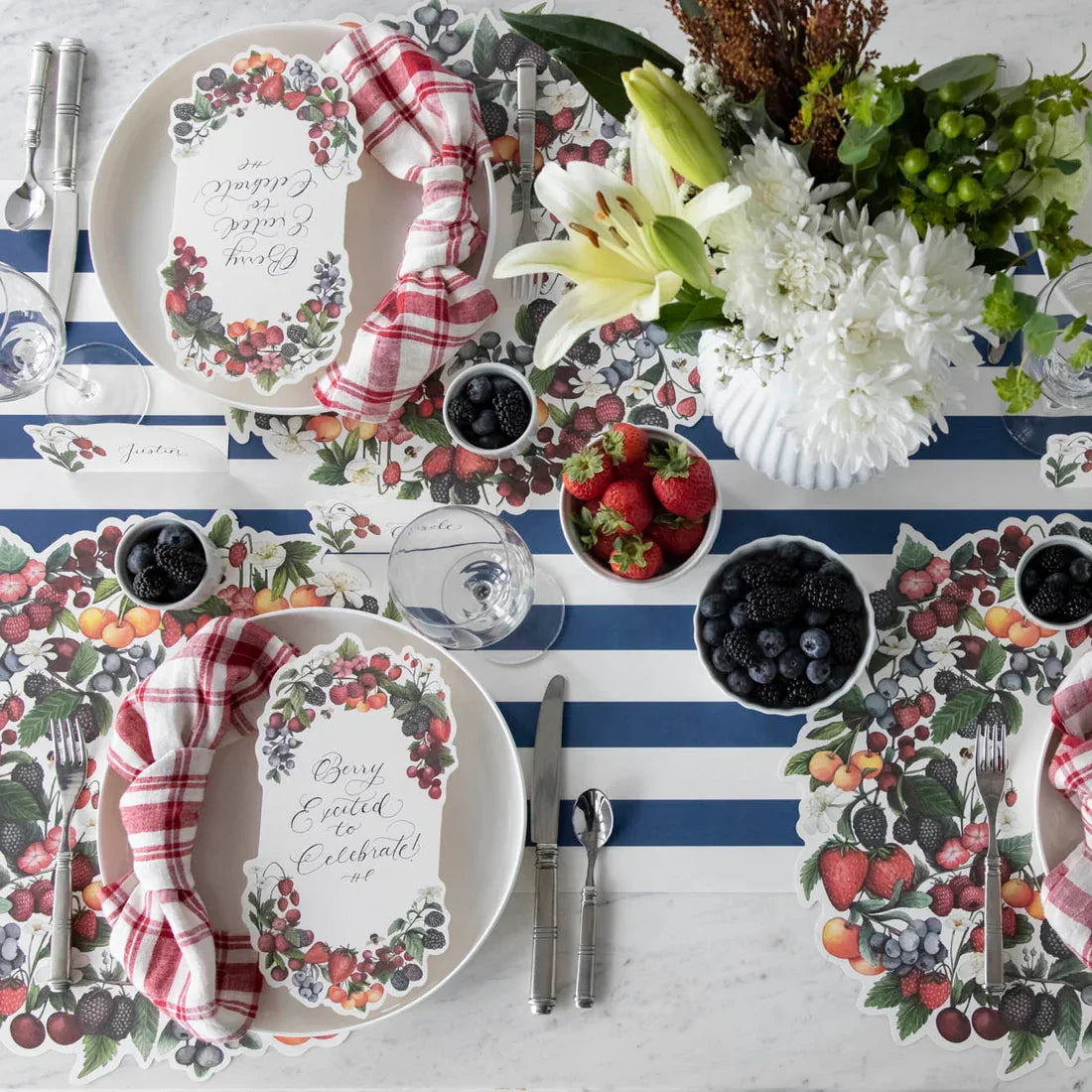 Hester & Cook Die Cut Berry Wreath Paper Placemat - Marcel’s Culinary Experience