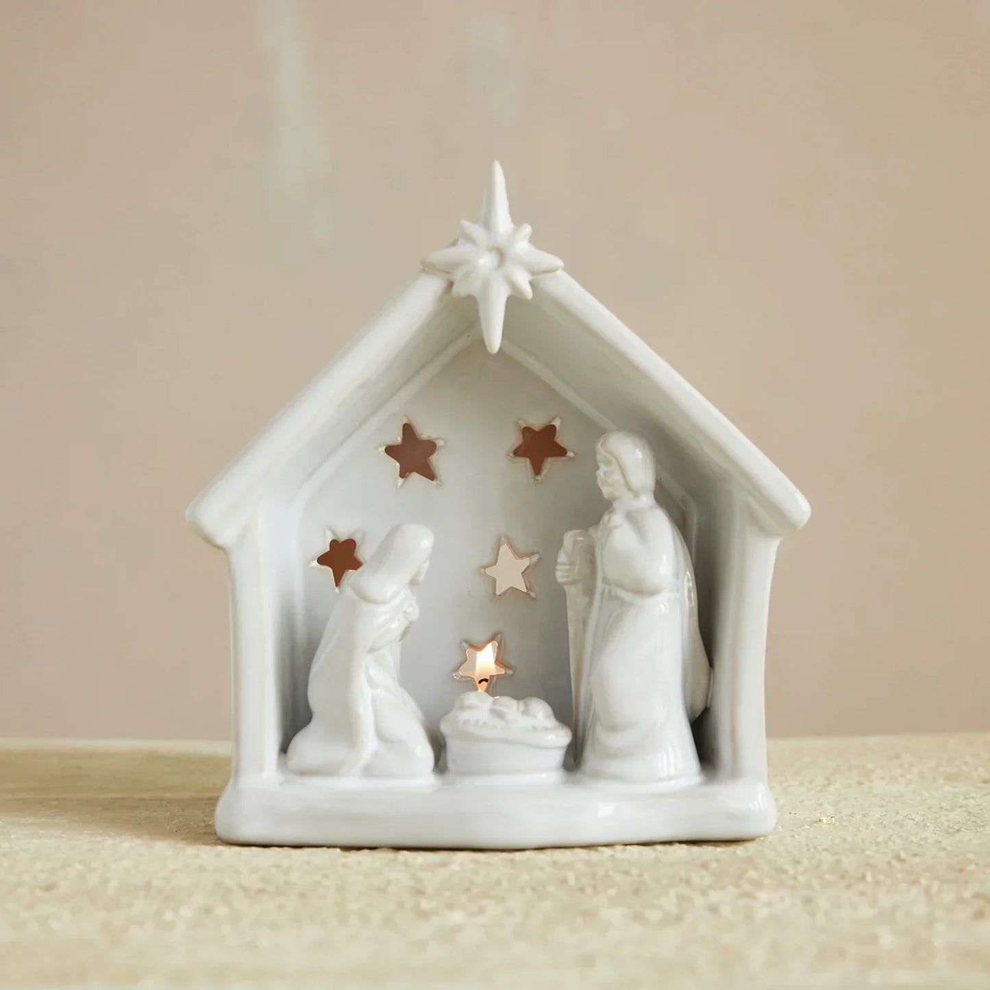 Stoneware Holy Family Tealight Holder - Marcel’s Culinary Experience