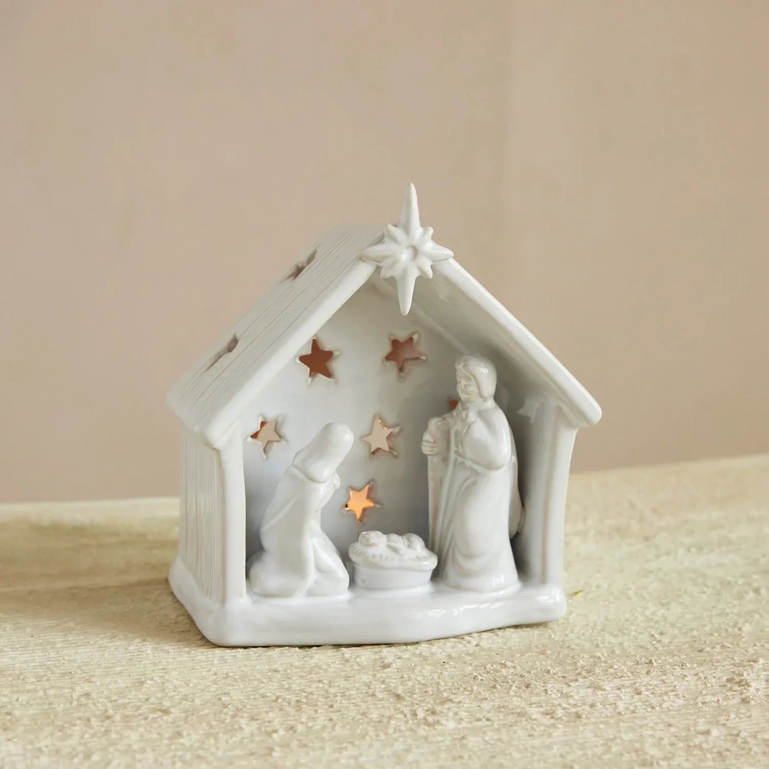Stoneware Holy Family Tealight Holder - Marcel’s Culinary Experience