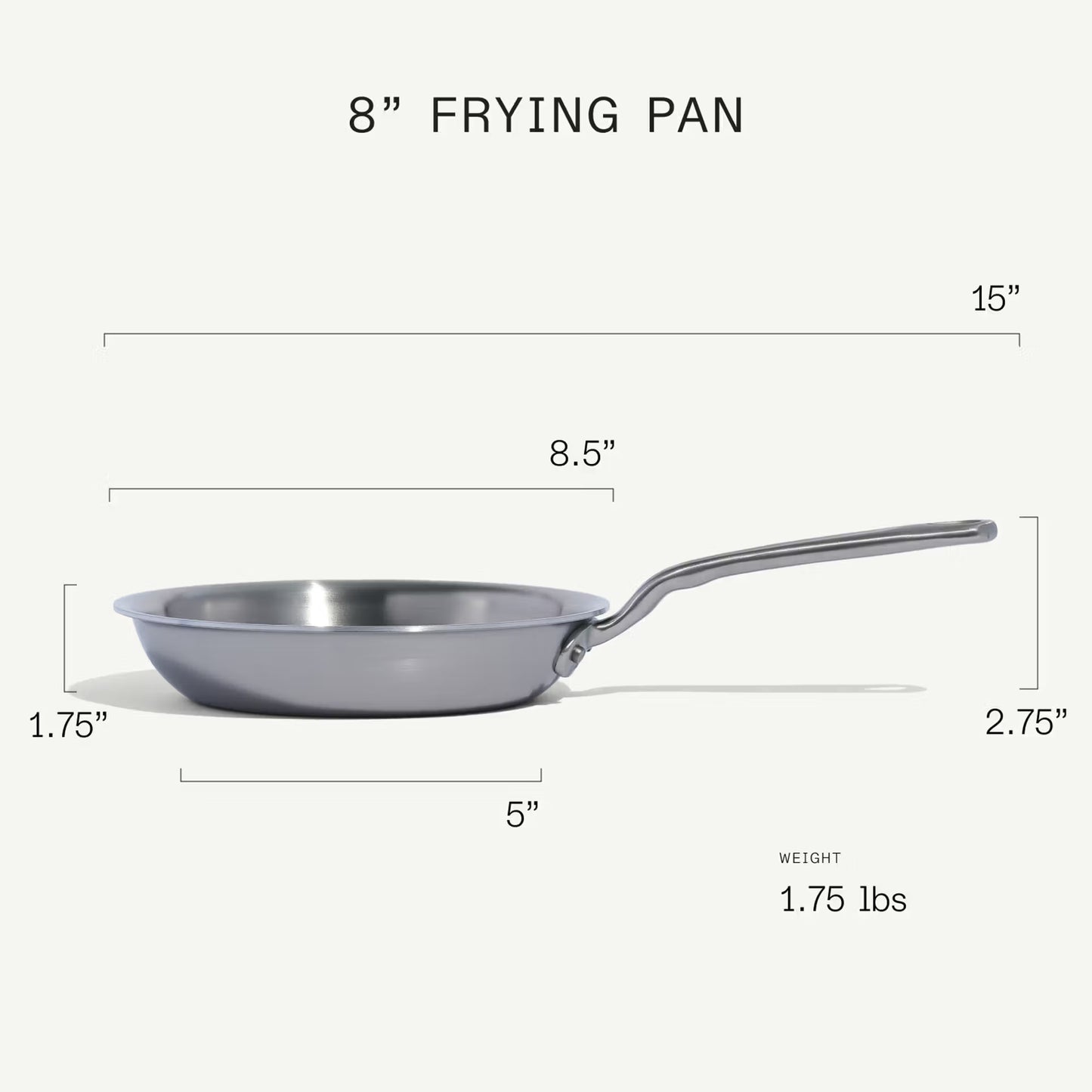 Made In Stainless Clad Frying Pan with Brass Handle