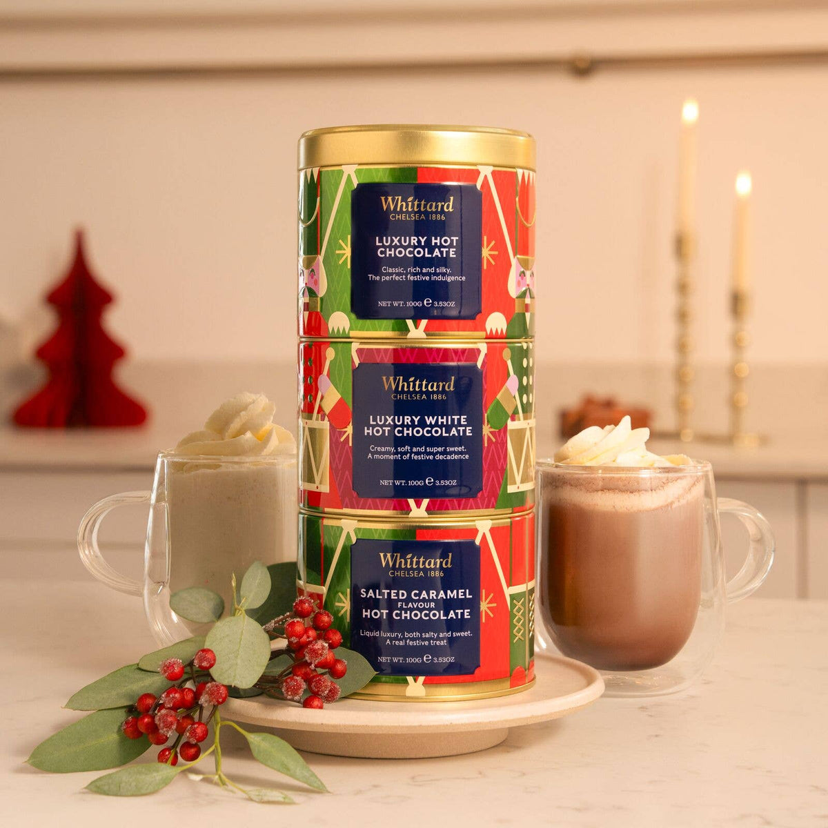 Whittard Hot Chocolate Stacking Tin 3x 3.53oz
