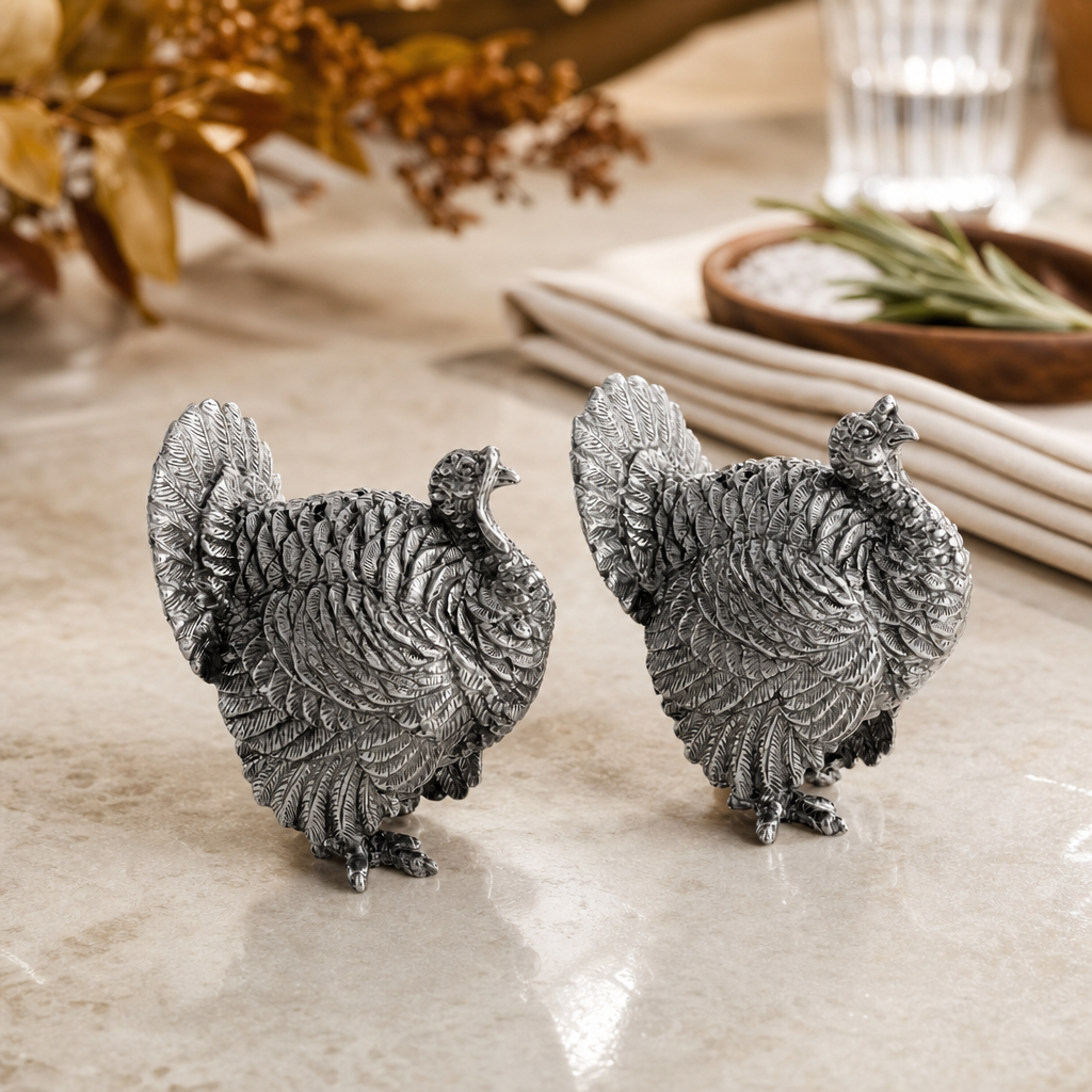 Pewter Turkey Salt & Pepper Shakers