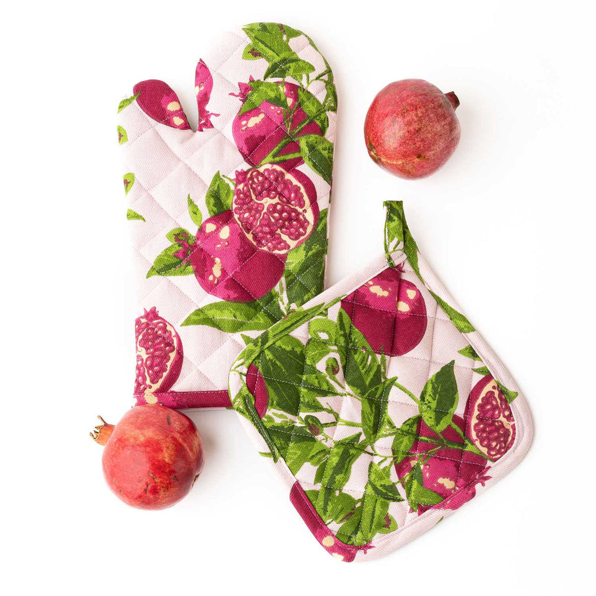 Pomegranate Grove Oven Mitt & Pot Holder Set