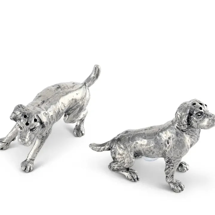 Pewter Spaniel Salt & Pepper Set - Marcel’s Culinary Experience
