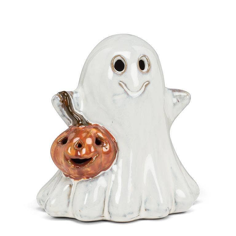 Porcelain Ghost with Jack-O’-Lantern