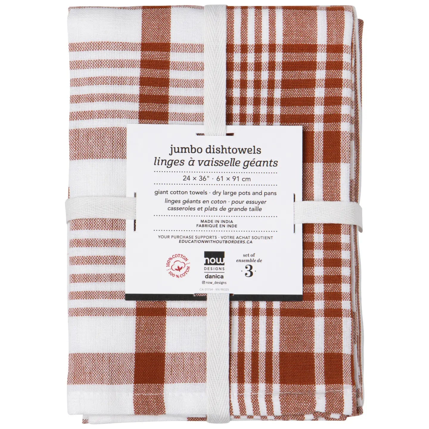 Jumbo Chestnut Tea Towel Set of 3