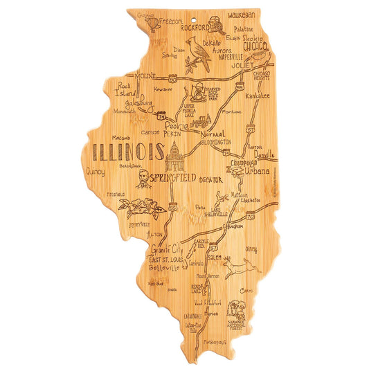 Destination Illinois Cutting Board with Engraved Artwork - Marcel’s Culinary Experience