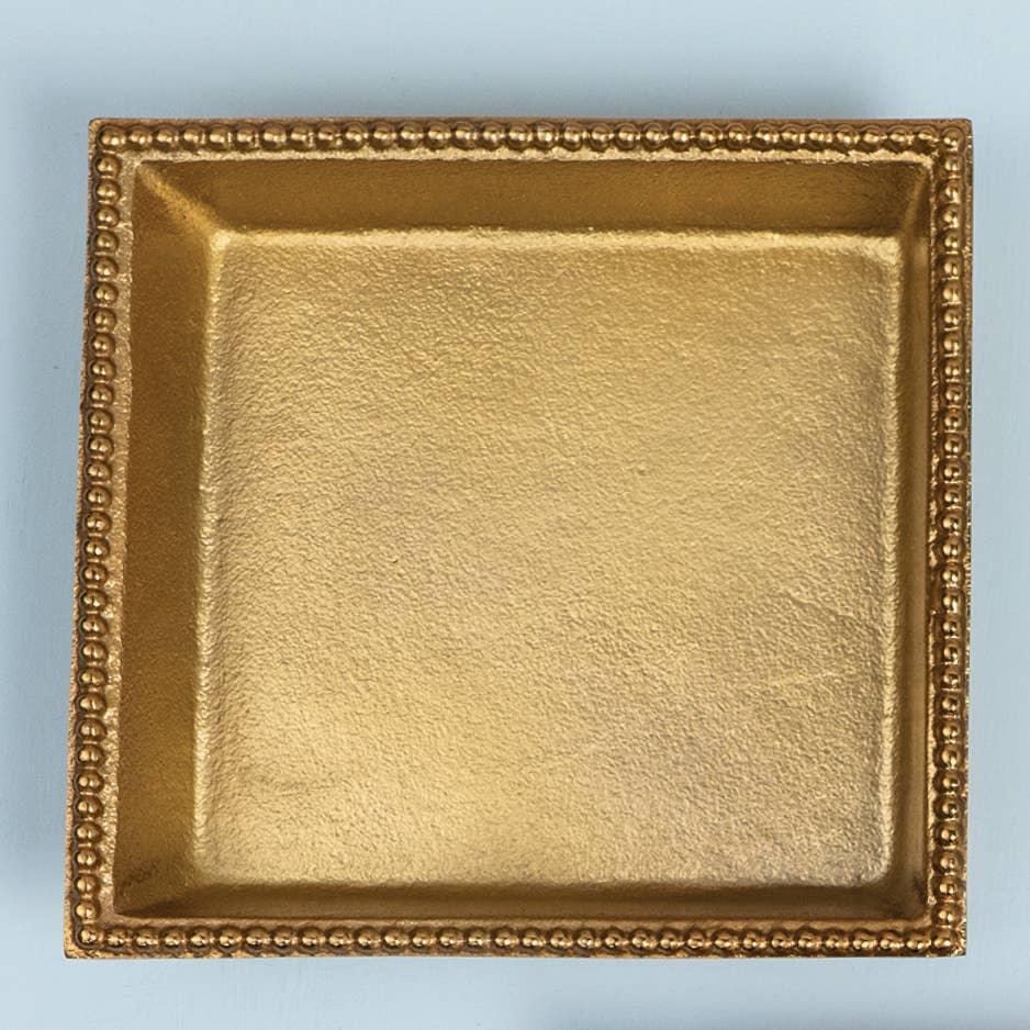 Textured Gilded Aluminum Beaded Border Lunch Napkin Box - Marcel’s Culinary Experience