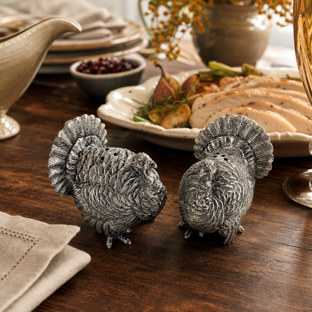 Pewter Turkey Salt & Pepper Shakers