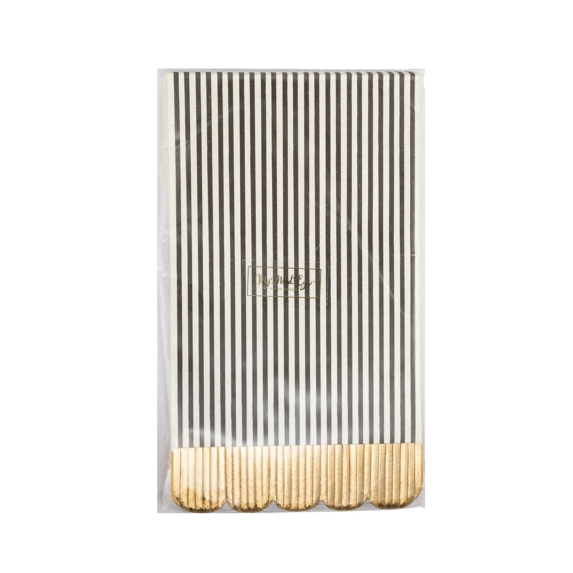 Black & Cream Striped Dinner Napkin - Marcel’s Culinary Experience