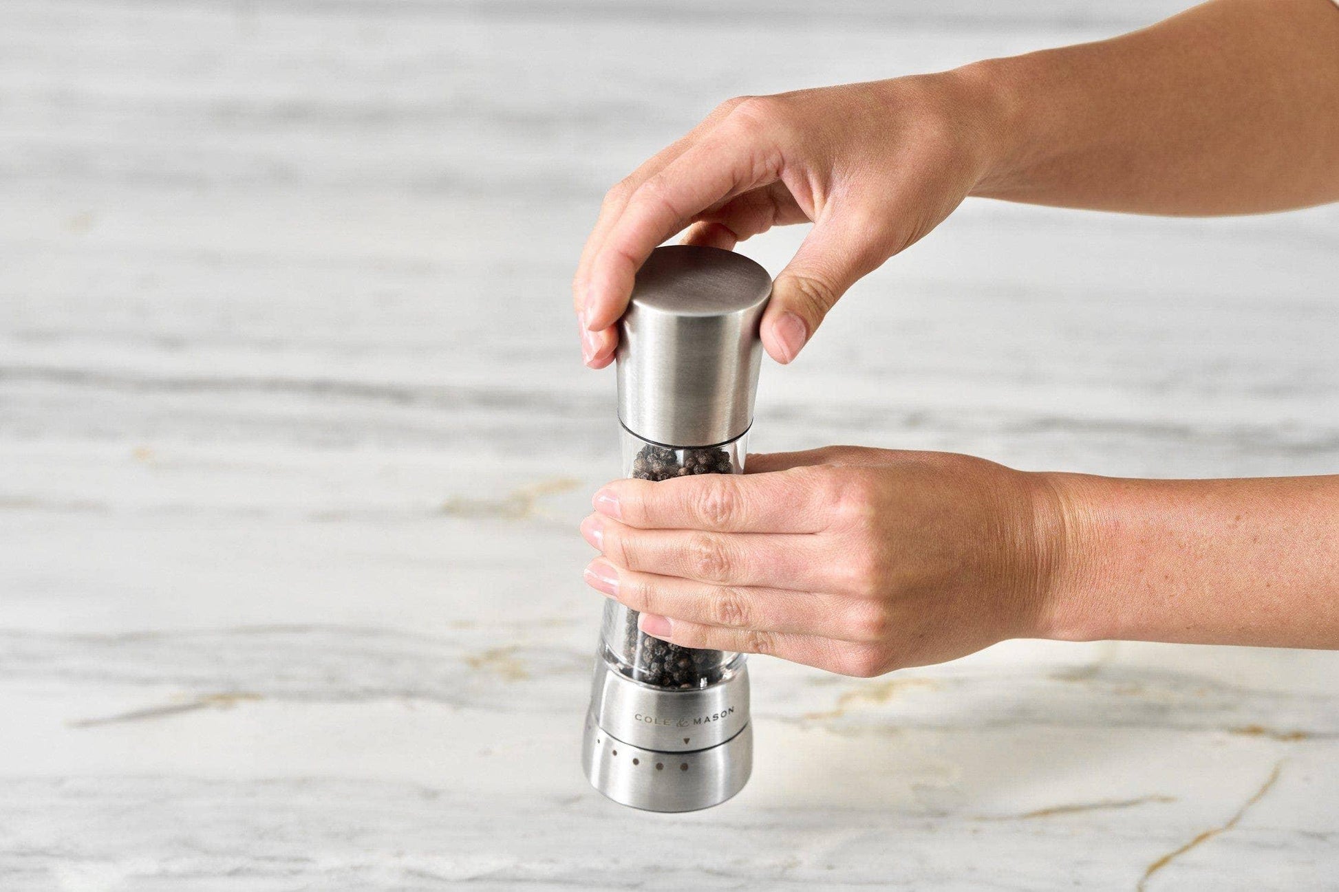 Cole & Mason Derwent Pepper Mill, Stainless Steel - Marcel’s Culinary Experience