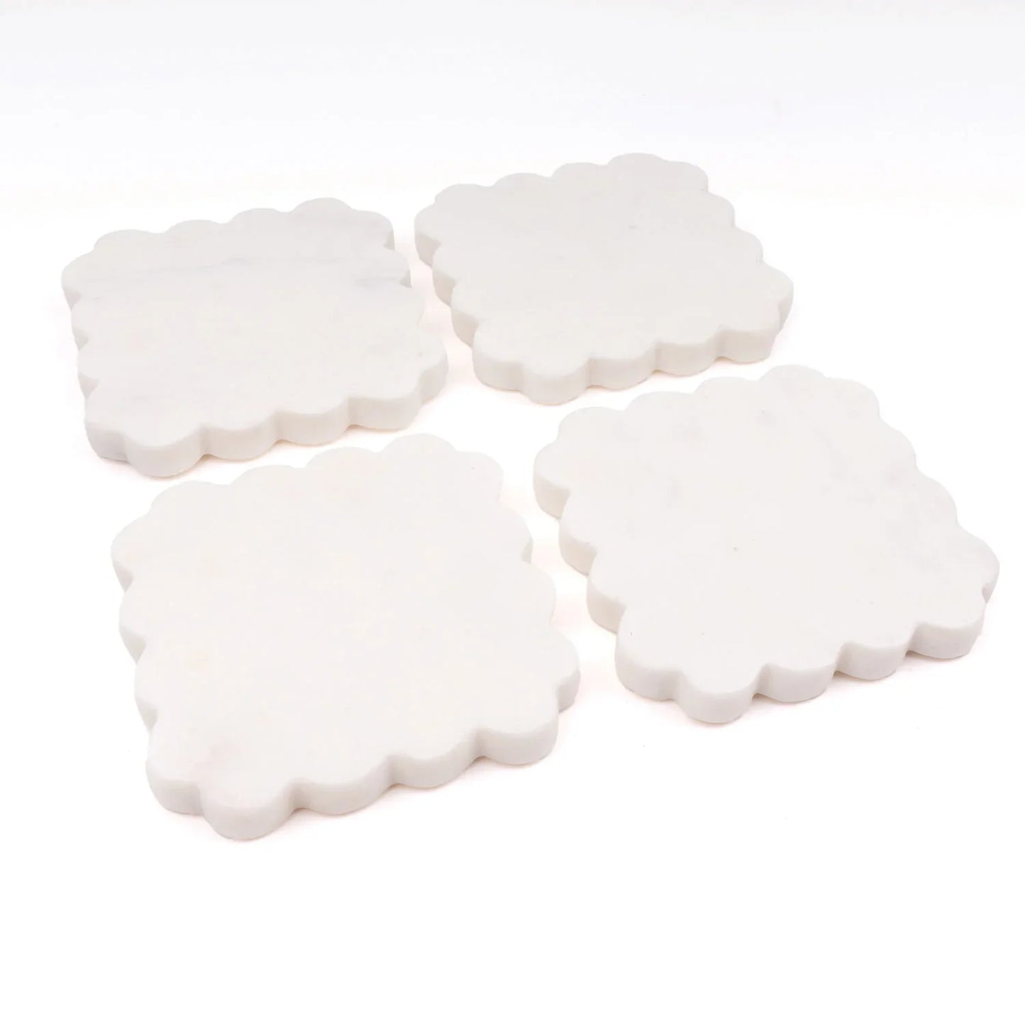 Scalloped Marble Coaster Set of 4 - Marcel’s Culinary Experience