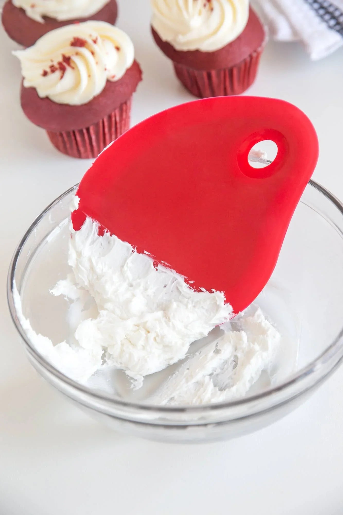 Silicone Bowl Scraper, Red, 5.5" x 4.5" - Marcel’s Culinary Experience