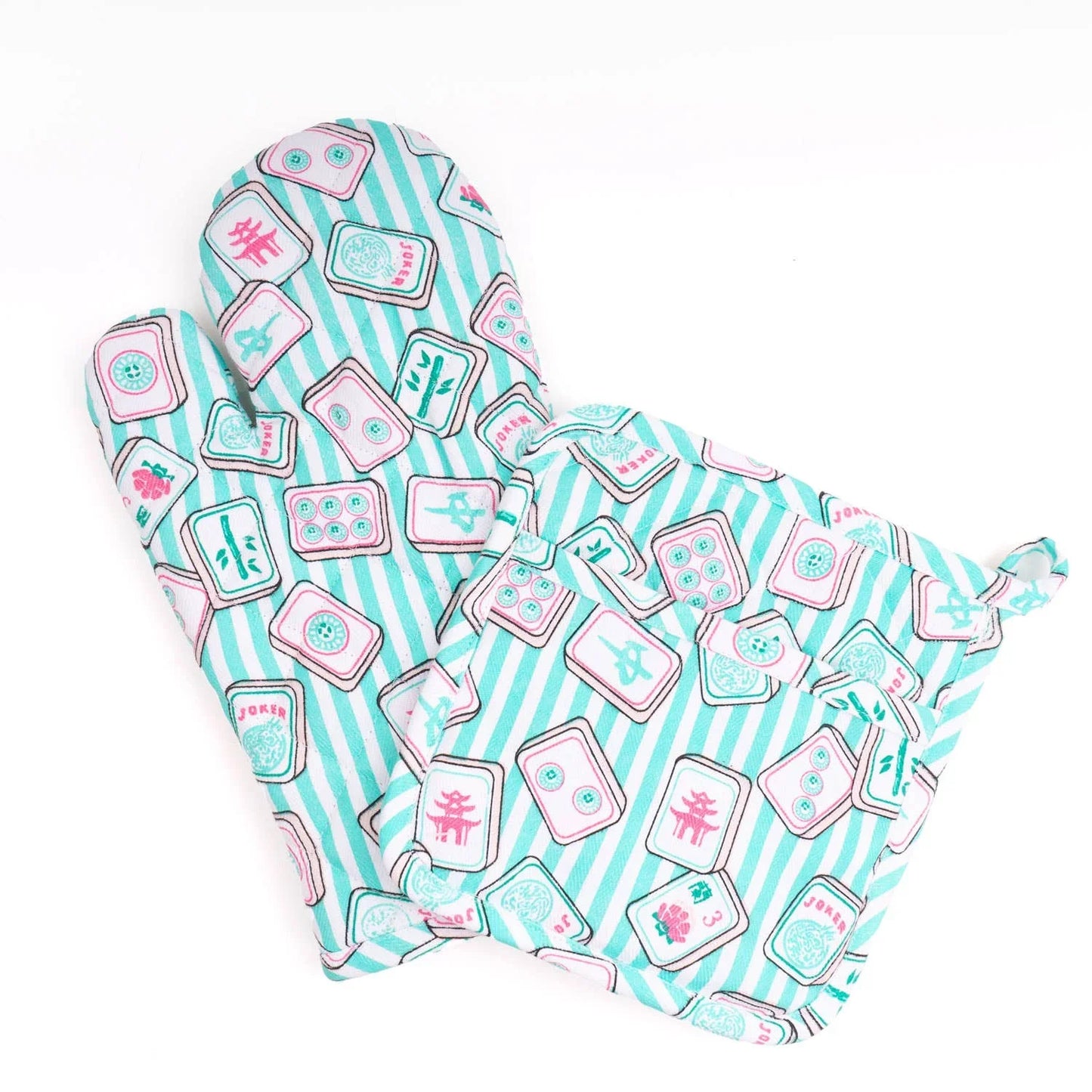 Mahjong Stripe Oven Mitt Set - Marcel’s Culinary Experience