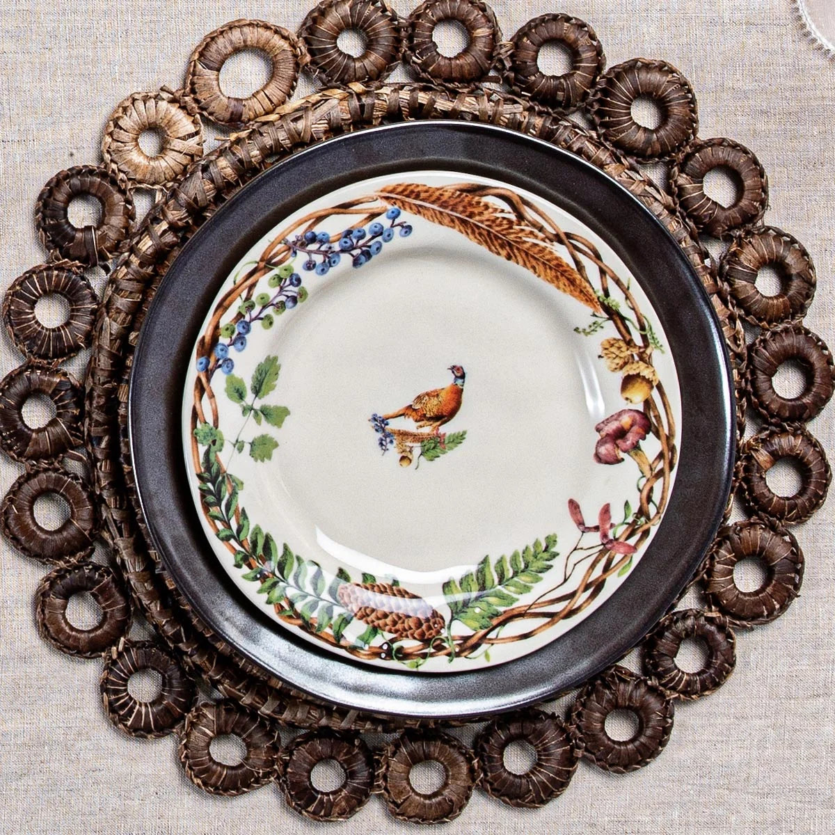 Juliska Forest Walk Animal Dessert/Salad Plates, Set of 4