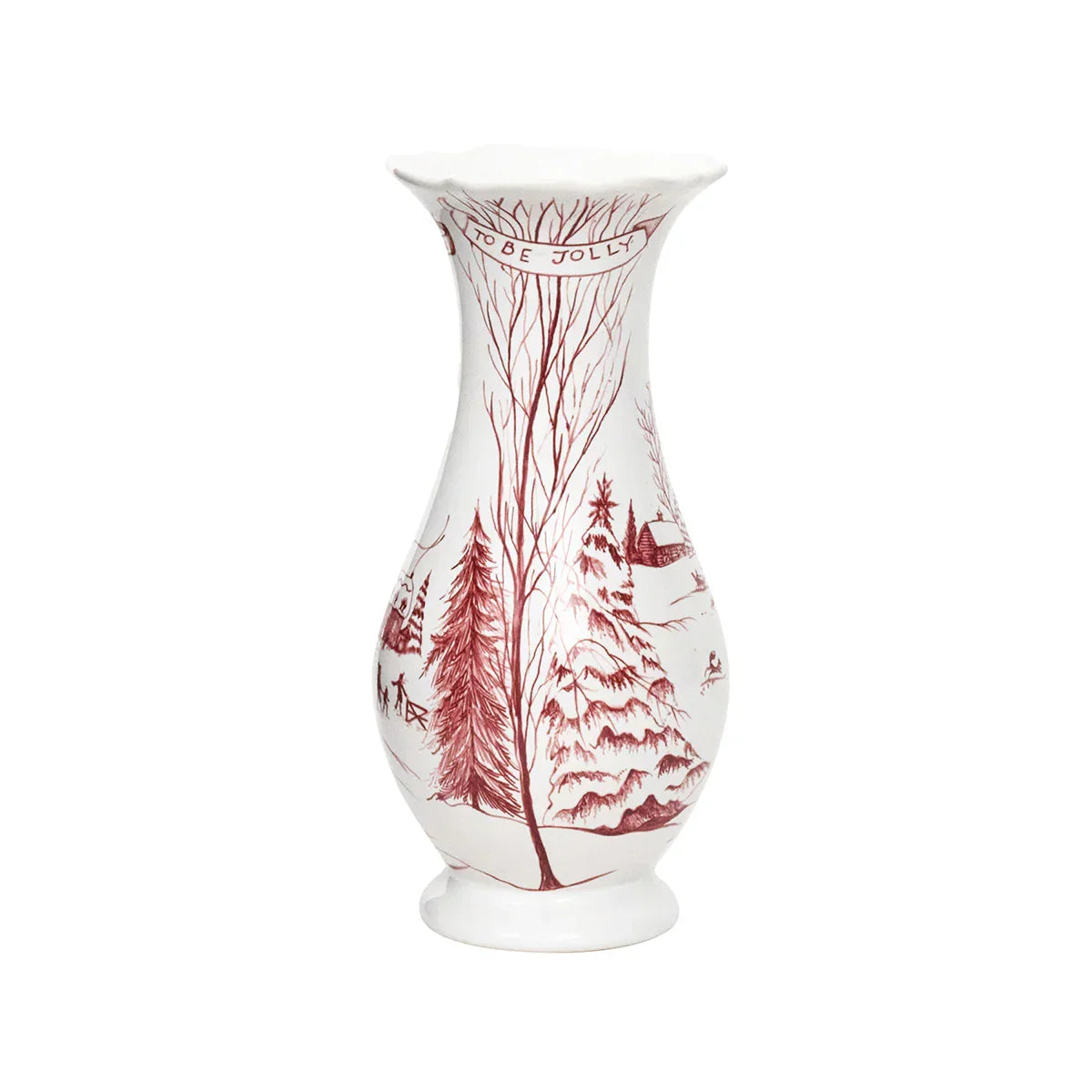 Juliska Country Estate Winter Frolic 9" Vase - Ruby