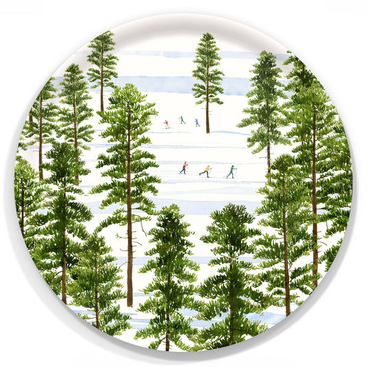 Caskata X Felix Doolittle Winter Skiers Large Round Tray - Marcel’s Culinary Experience