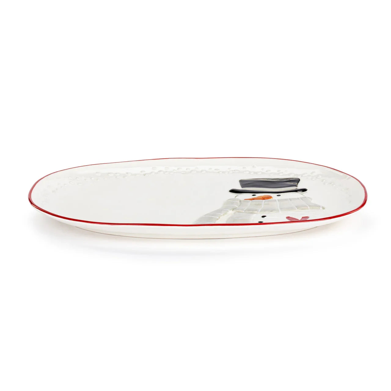 Snowman Red Heart Ceramic Platter - Marcel’s Culinary Experience