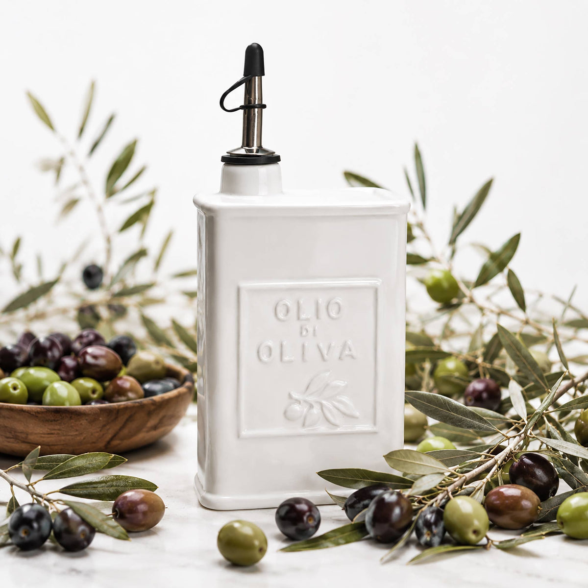 Fox Run White Ceramic Olive Oil Dispenser