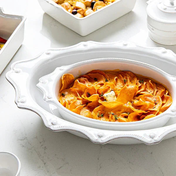 Juliska Berry & Thread 18" Oval Baker - Whitewash - Marcel’s Culinary Experience