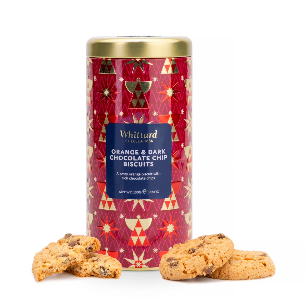 Orange & Dark Chocolate Chip Cookies Tin  5.29oz