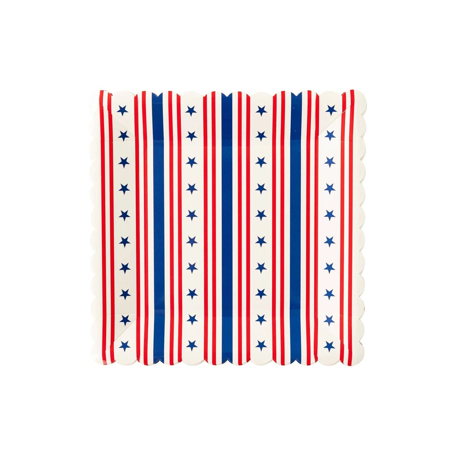 Stripe Square Scallop Paper Plate - Marcel’s Culinary Experience