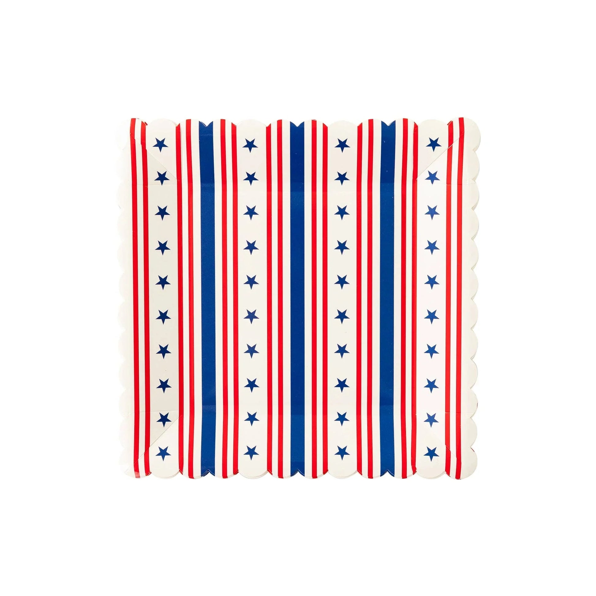 Stripe Square Scallop Paper Plate - Marcel’s Culinary Experience