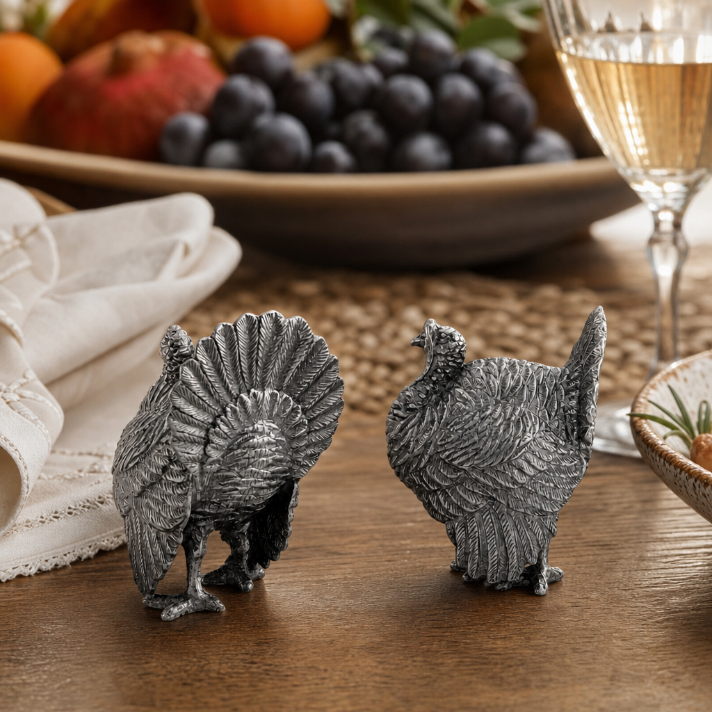 Pewter Turkey Salt & Pepper Shakers