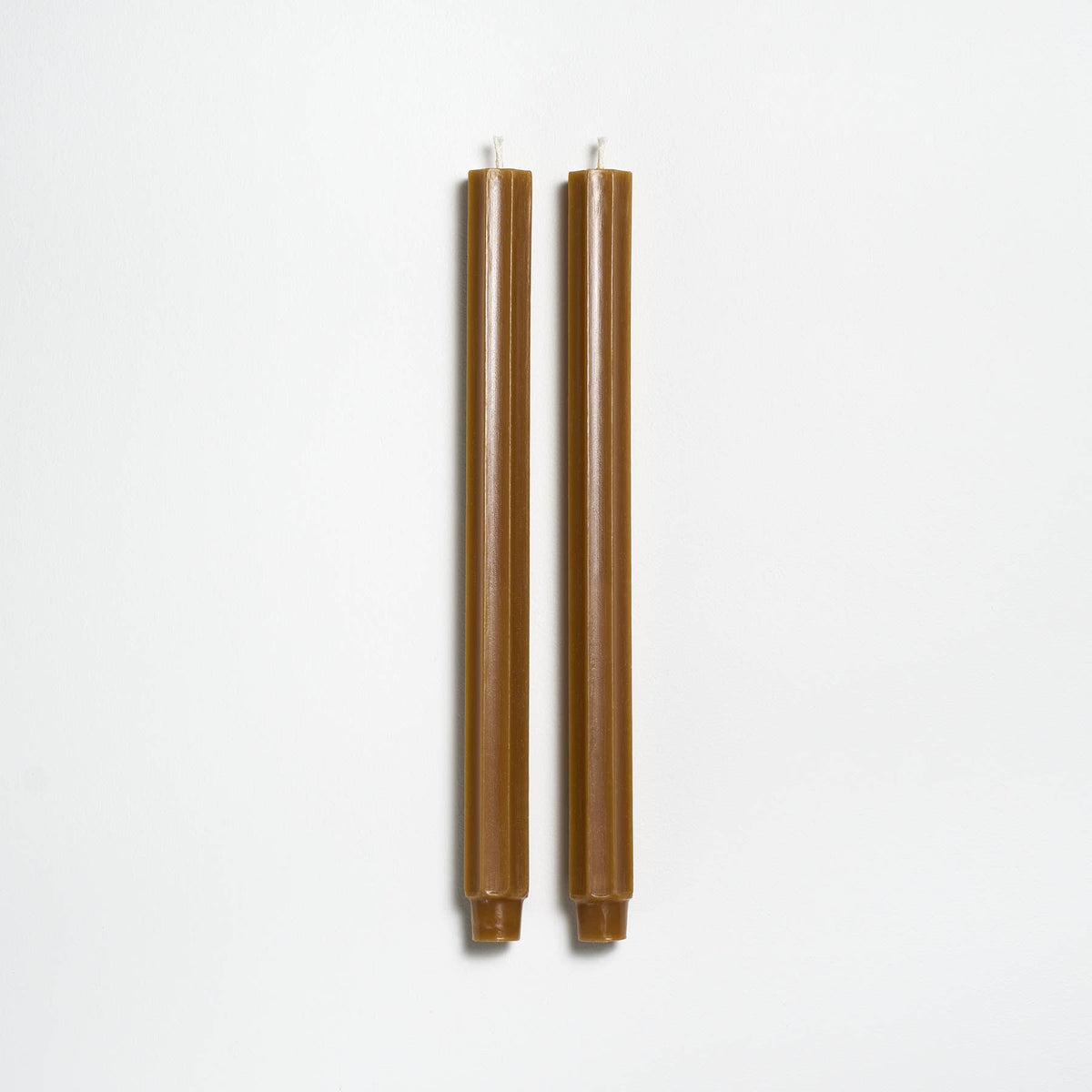 Greentree Home Fluted Church Taper Handmade Beeswax Candles 12"