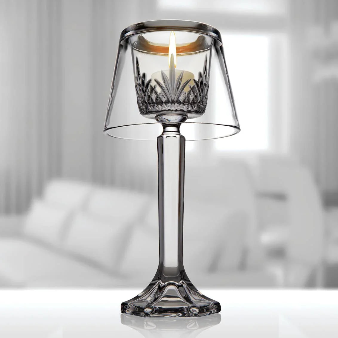 Dublin Crystal Candle Lamp - Clear Unleaded Crystal Votive Holder