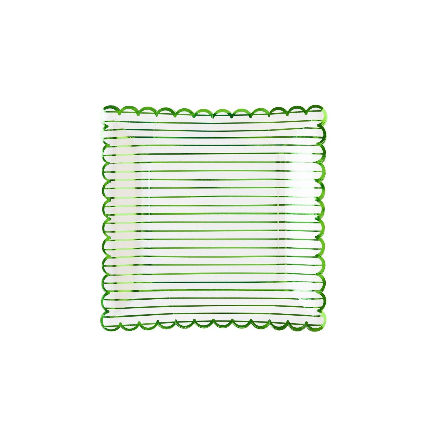 Green Striped Paper Plate - Marcel’s Culinary Experience