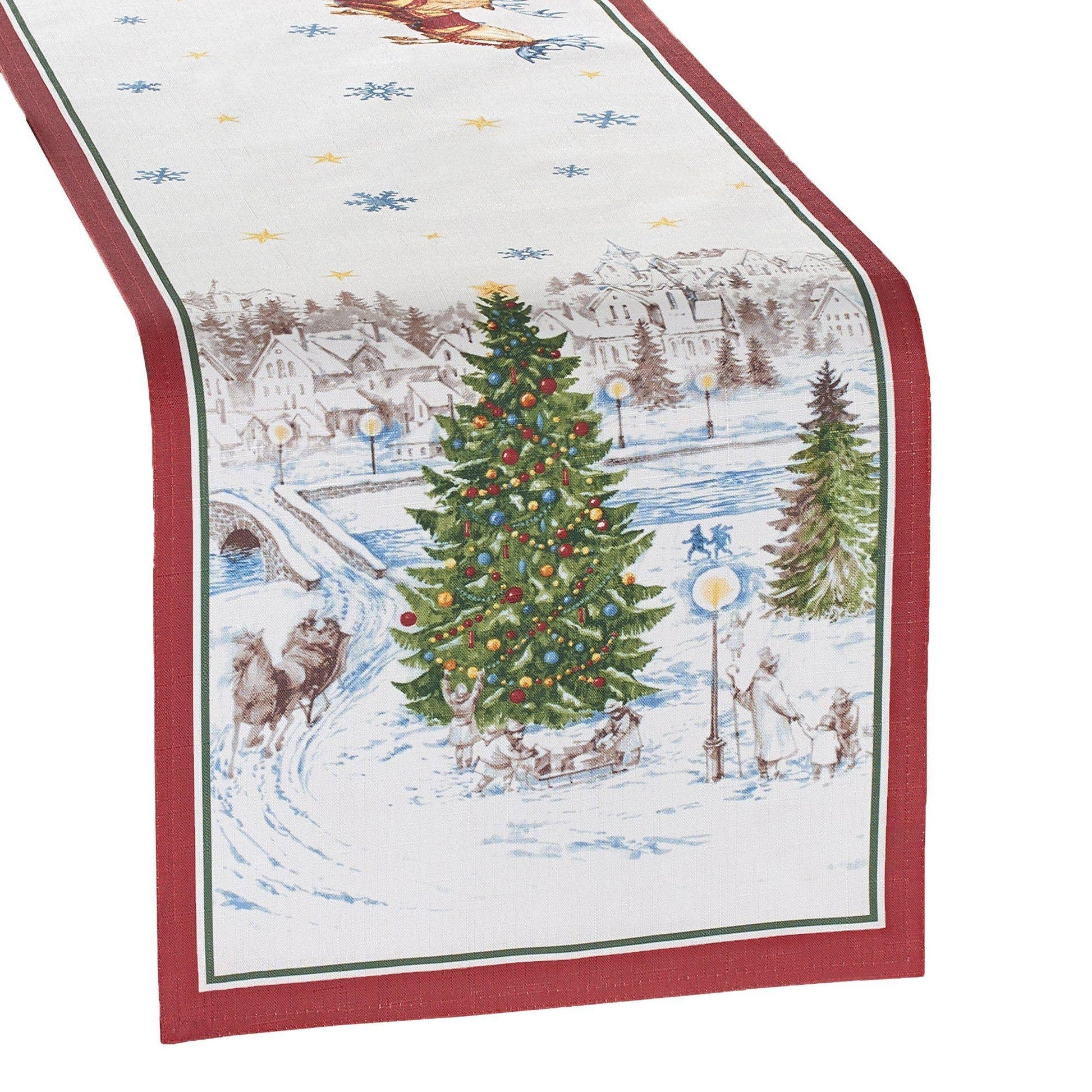 Santa’s Snowy Sleighride Christmas Table Runner - 13x70 - Marcel’s Culinary Experience