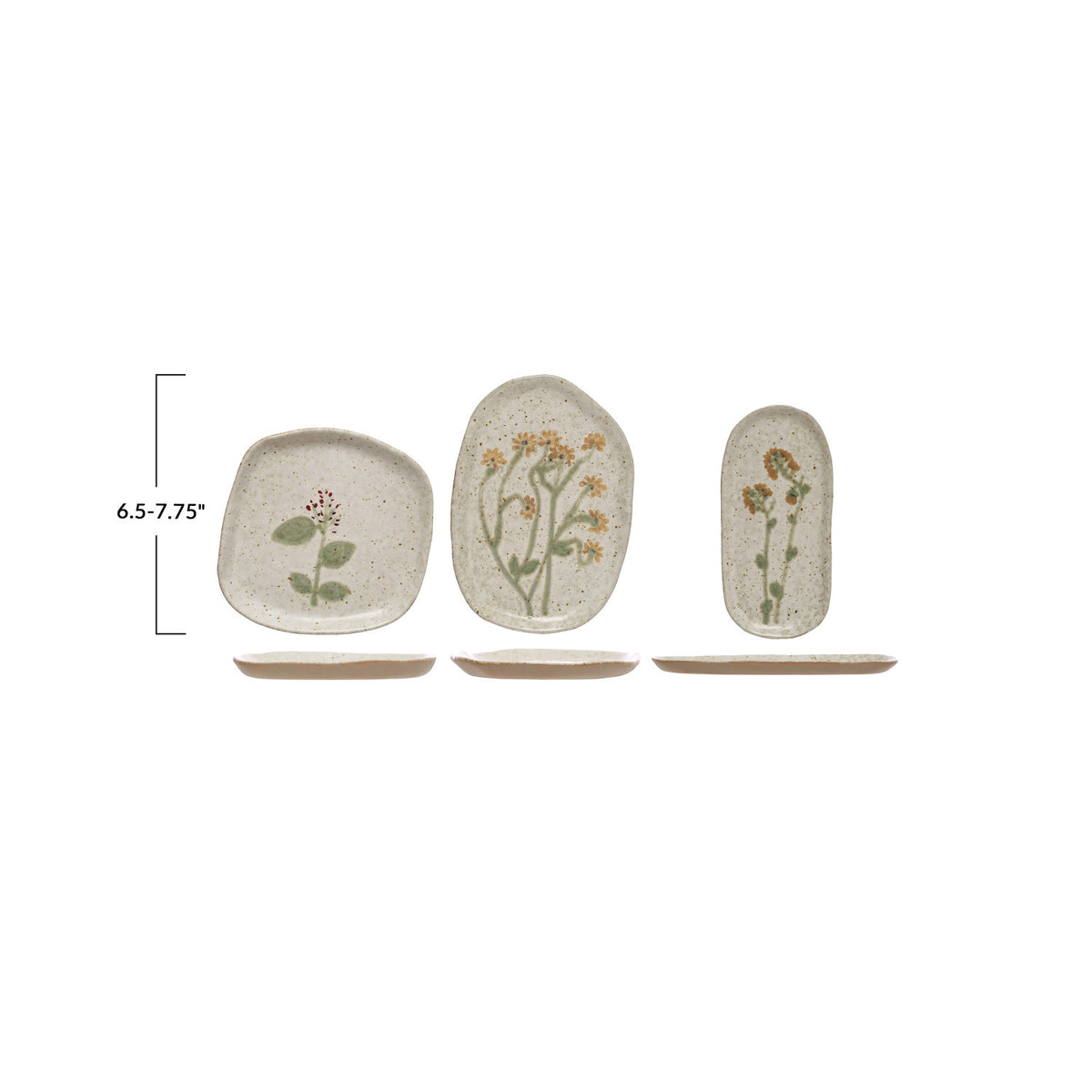Hand-Painted Stoneware Plate with Reactive Glaze