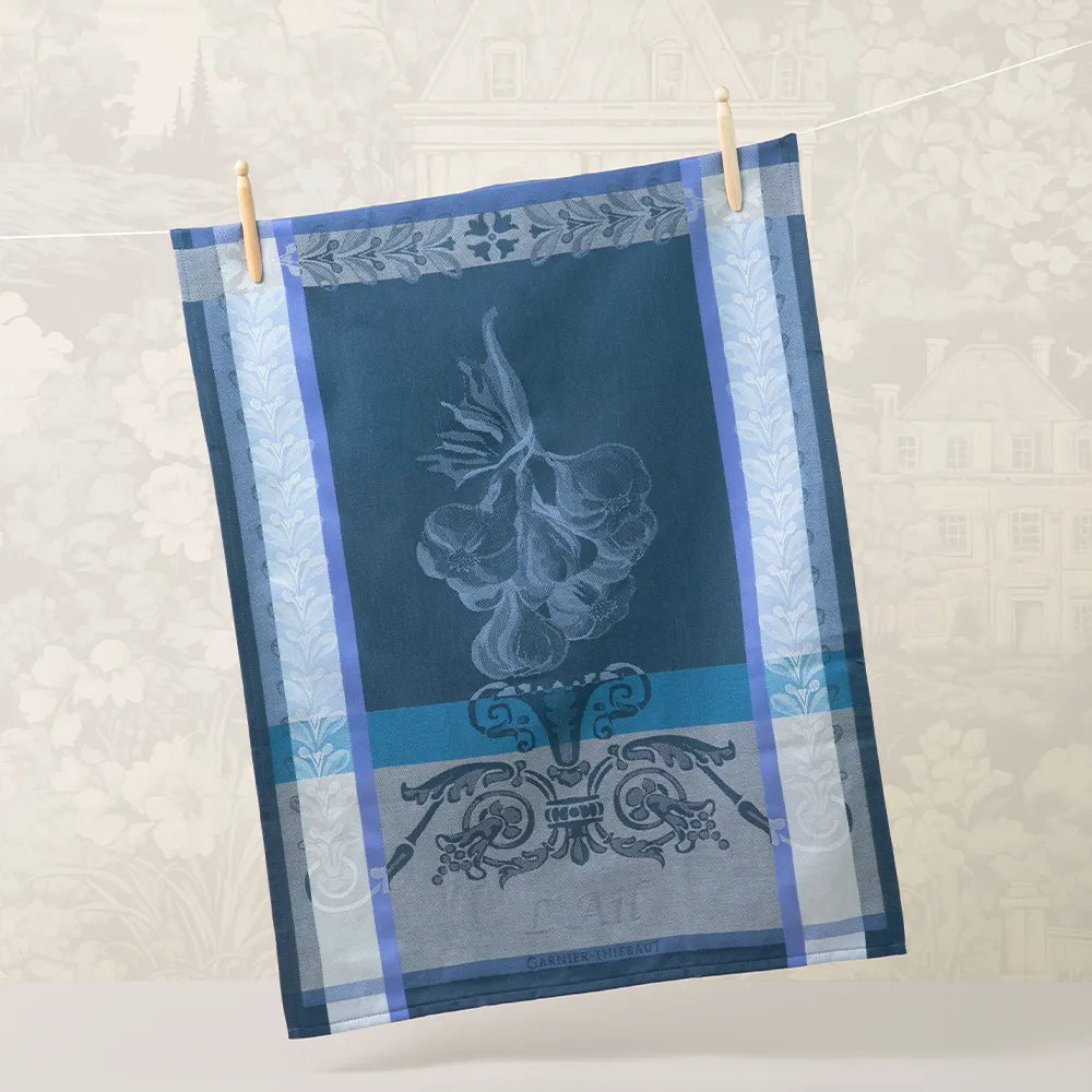 Garnier-Thiebaut Ail Blue Kitchen Towel