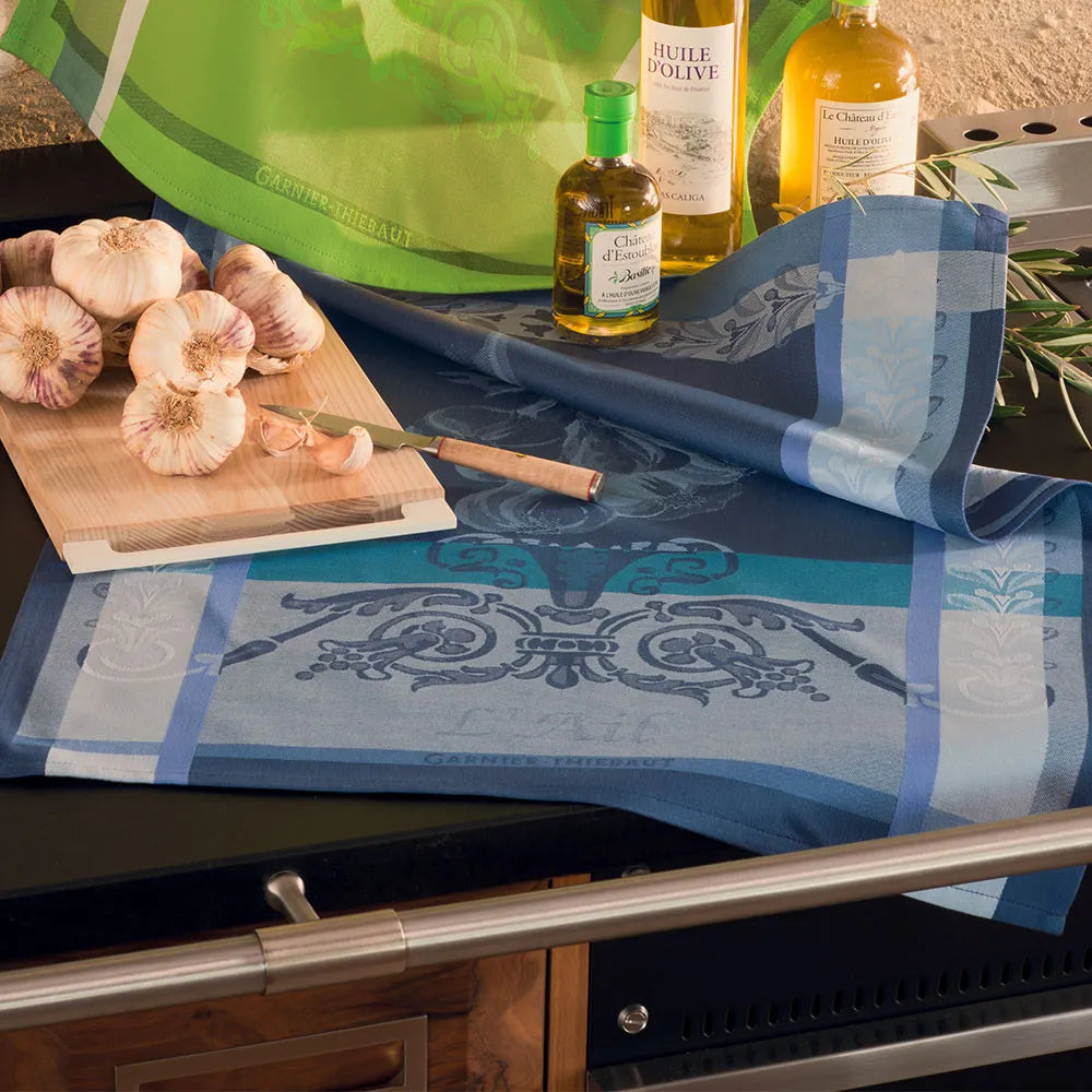 Garnier-Thiebaut Ail Blue Kitchen Towel