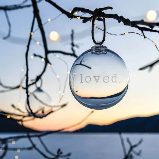 Simon Pearce Loved Round Ornament