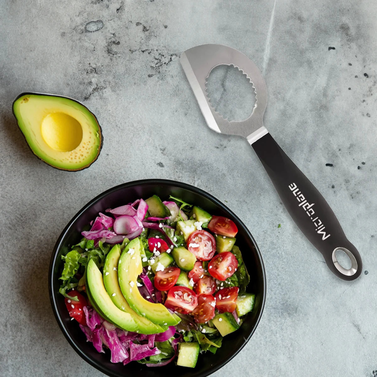 Microplane 3-in-1 Avocado Tool | Pit, Slice & Scoop