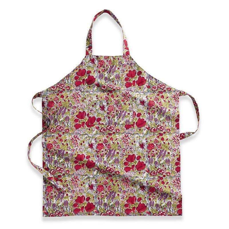 Couleur Nature Apron Jardin Red & Grey - Marcel’s Culinary Experience