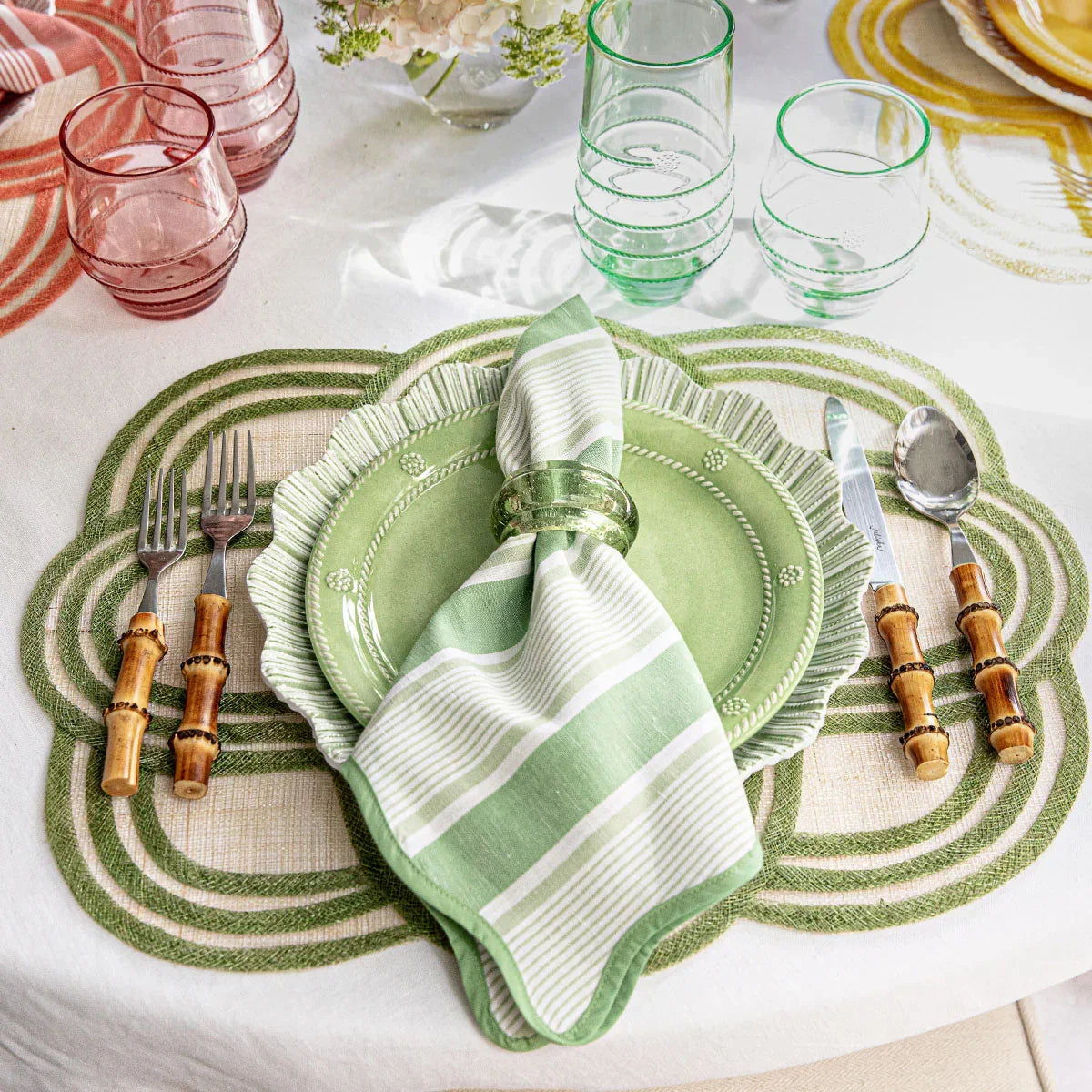 Juliska Cabana Stripe Napkin Set/4 - Seagrass