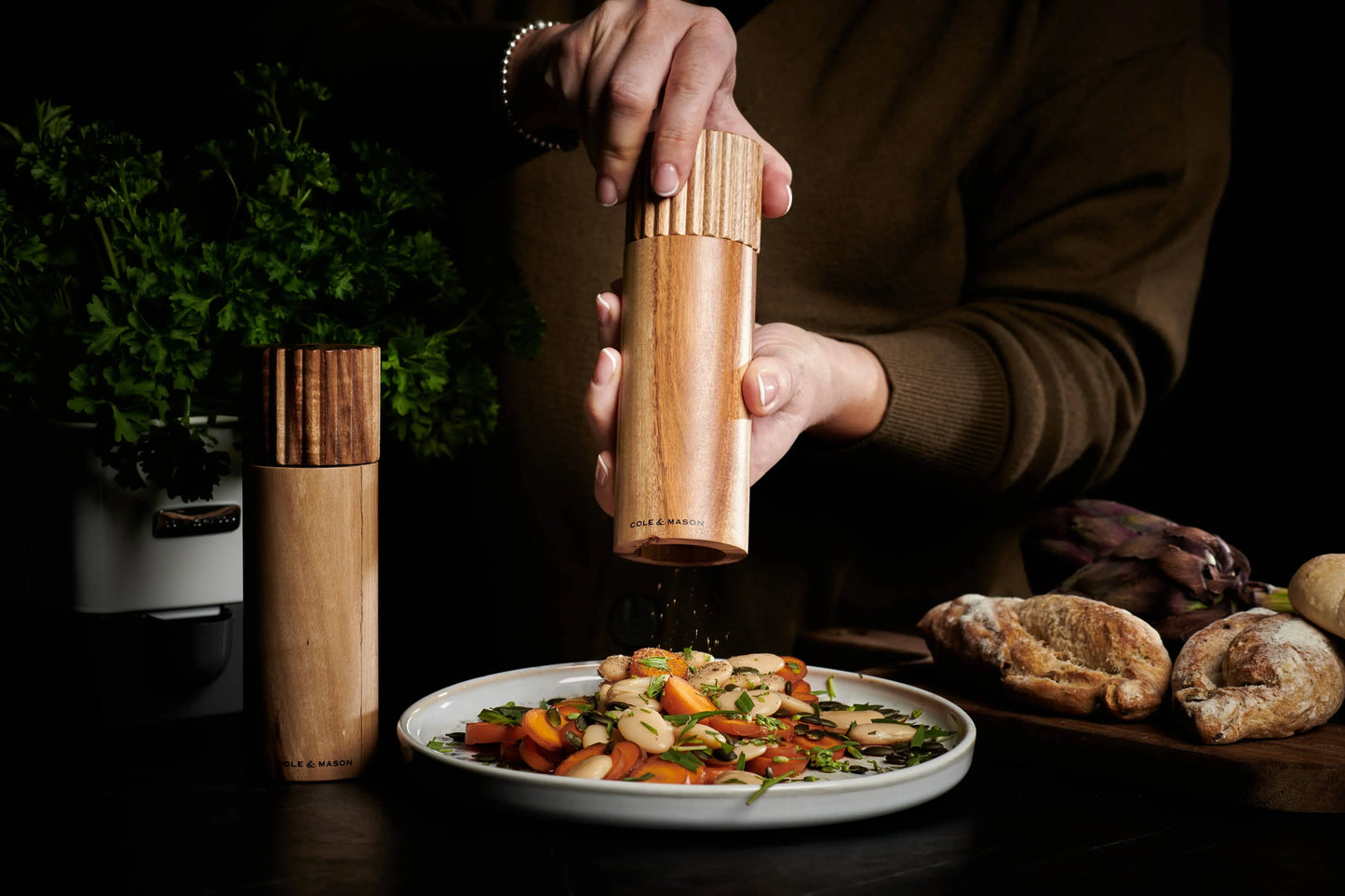 Cole & Mason Galloway Acacia Salt & Pepper Mill Set - Marcel’s Culinary Experience