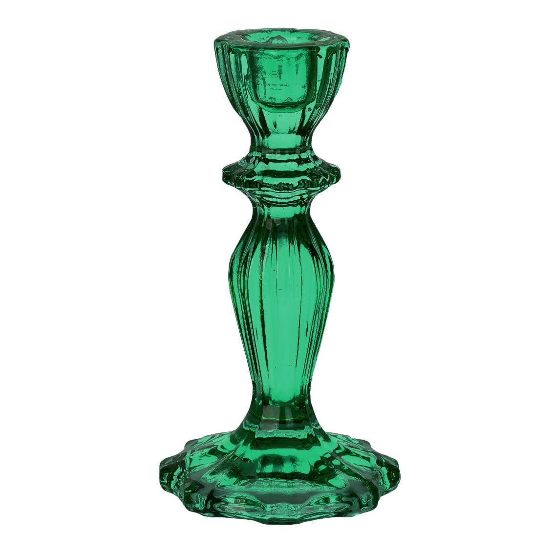 Dark Green Glass Candle Holder | Gifts | Christmas Decor | - Marcel’s Culinary Experience